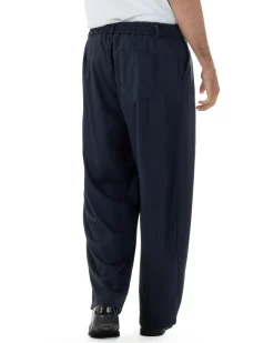Pantaloni uomo viscosa baggy wide fit pinces estivo blu GIOSAL-P6458A