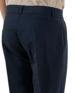 Pantaloni Uomo Viscosa Capri Classico Tasche America Pinces Blu P6225A