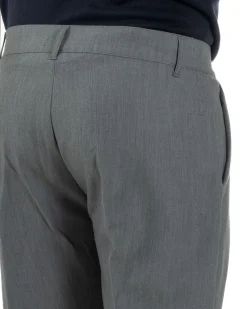 Pantaloni Uomo Viscosa Capri Classico Tasche America Pinces Grigio P6224A