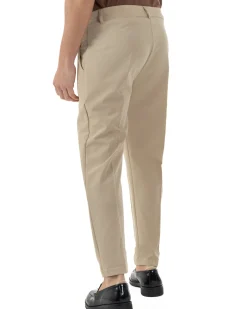Pantaloni Uomo Viscosa Capri Classico Tasche America Pinces Beige P6226A