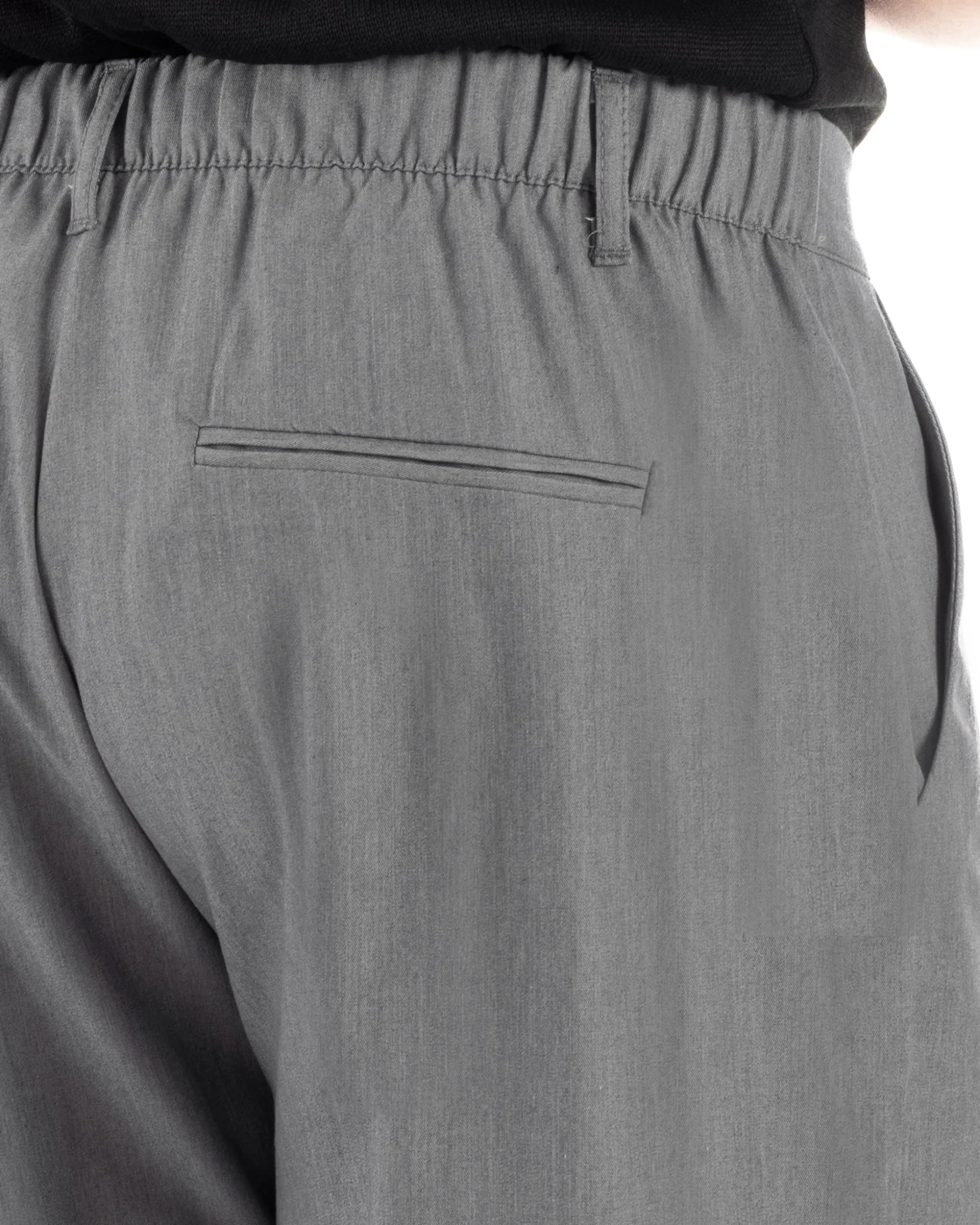 Pantaloni uomo viscosa leggero fondo largo baggy con pinces grigio GIOSAL-P6473A