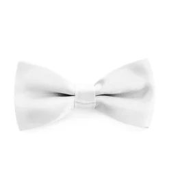 Papillon Farfalla Raso Uomo Unisex Cravattino Bianco Accessorio Elegante Cerimonia Casual Basic GIOSAL-CP1061A