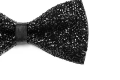 Papillon uomo unisex brillantinato cravattino elegante cerimonia nero GIOSAL-CP1167A