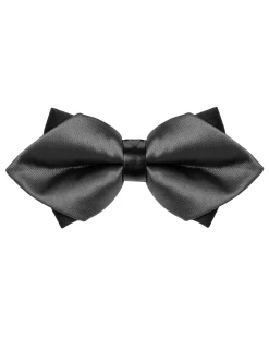 Papillon Uomo Unisex Con Punte Elegante Cerimonia Bicolore Tinta Unita Grigio Scuro GIOSAL-CP1135A