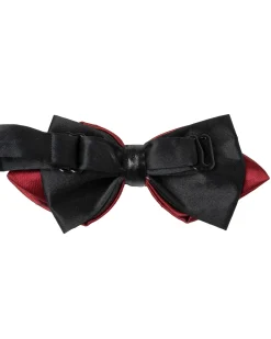 Papillon Uomo Unisex Con Punte Elegante Cerimonia Bicolore Tinta Unita Bordeaux GIOSAL-CP1131A