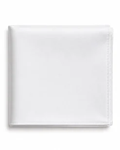 Pochette da taschino uomo unisex fazzoletto satinato tinta unita bianco GIOSAL-FZ1004A