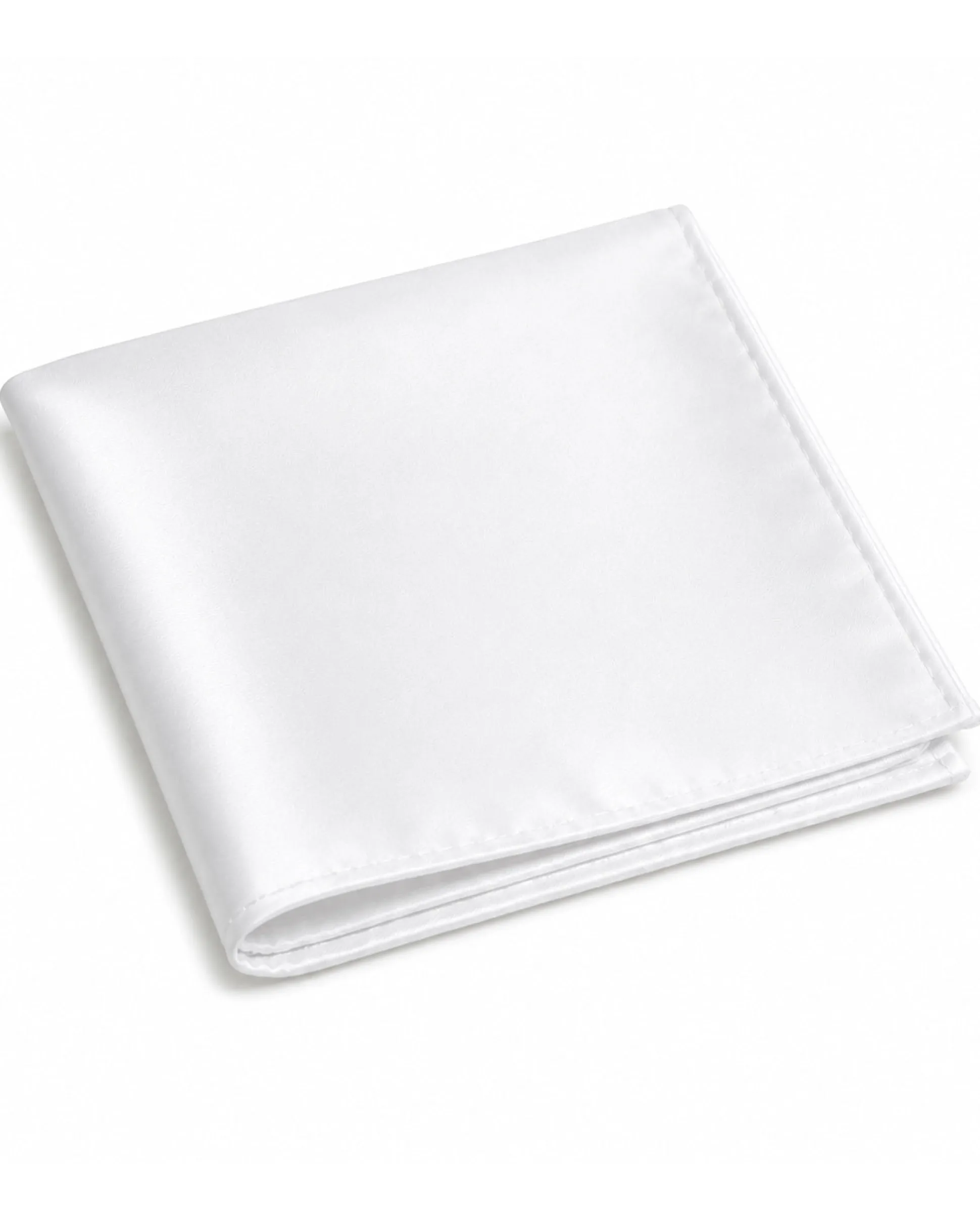Pochette da taschino uomo unisex fazzoletto satinato tinta unita bianco GIOSAL-FZ1004A