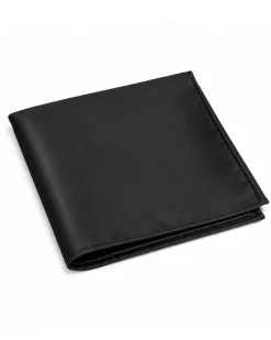 Pochette da taschino uomo unisex fazzoletto satinato tinta unita nero GIOSAL-FZ1003A