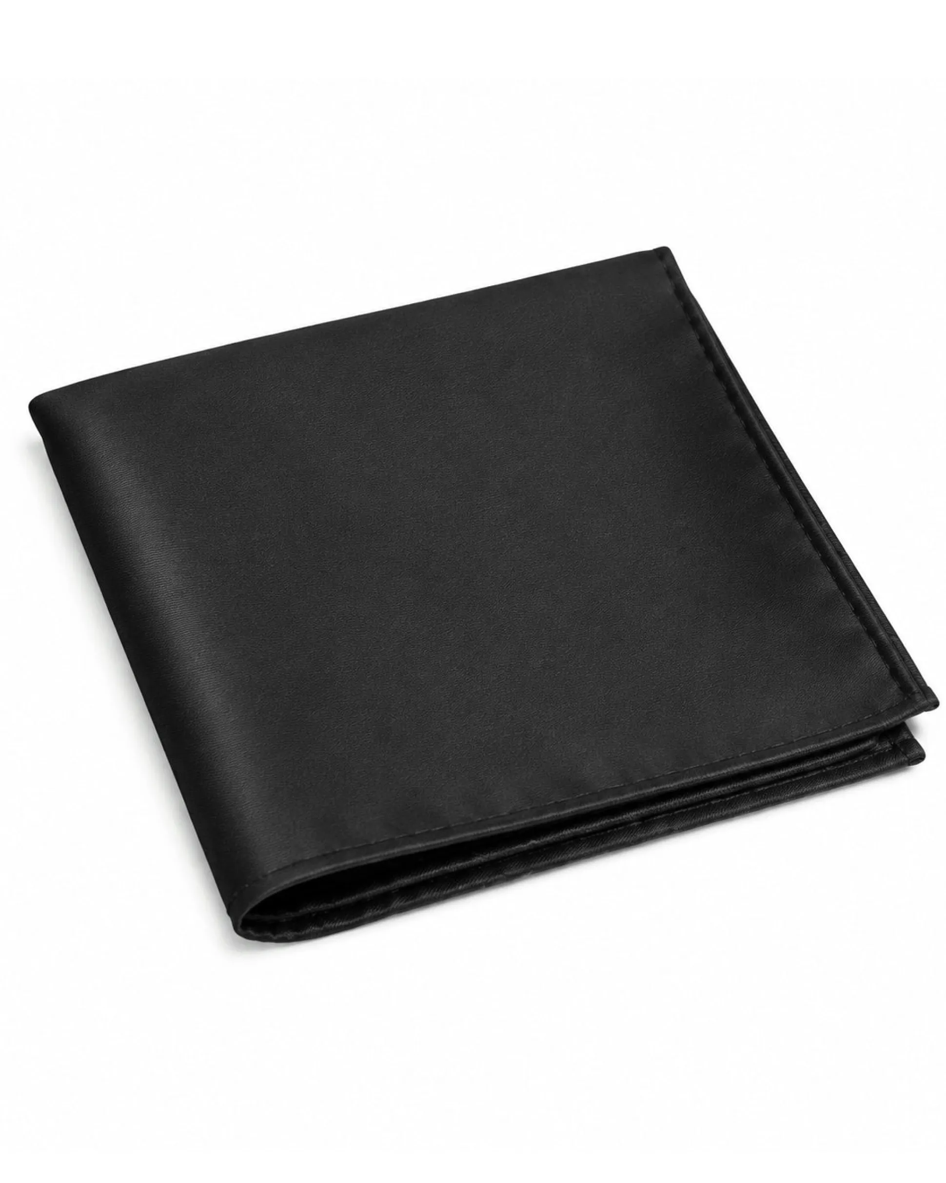 Pochette da taschino uomo unisex fazzoletto satinato tinta unita nero GIOSAL-FZ1003A