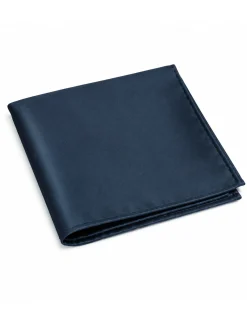 Pochette da taschino uomo unisex fazzoletto satinato tinta unita blu GIOSAL-FZ1002A