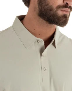 Polo uomo no-stiro stretch colletto con bottoni maglia basic beige GIOSAL-TS3291A