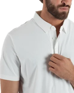 Polo uomo no-stiro stretch colletto con bottoni maglia basic bianco GIOSAL-TS3295A