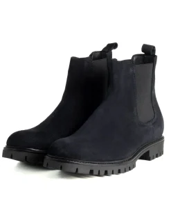 Scarpe Uomo Beatles Stivaletto Chelsea Camoscio Fondo Gomma Roccia Blu GIOSAL-S1298A