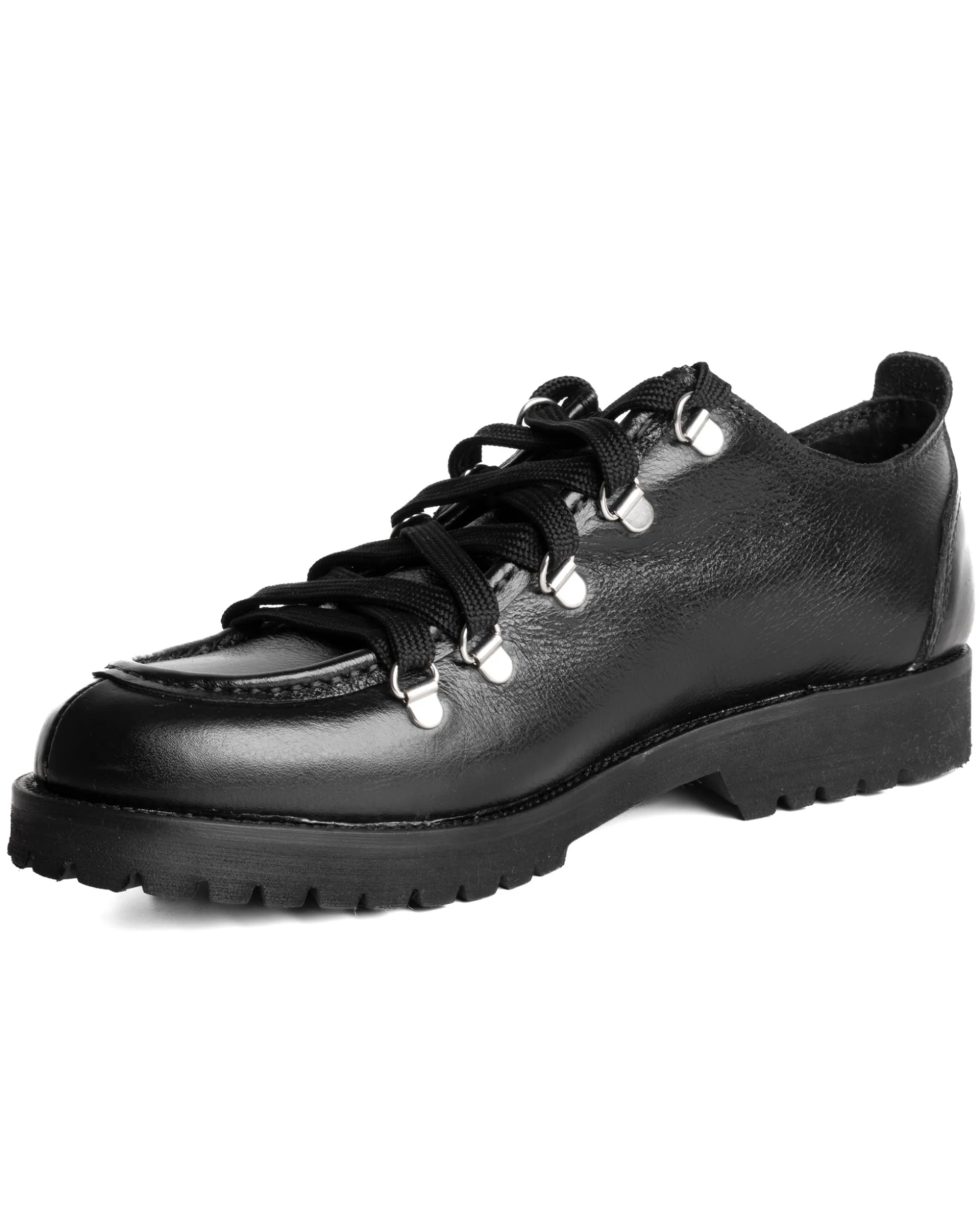 Scarpe Uomo Mocassini Ingegnere Con Ganci E Lacci Casual Ecopelle Tinta Unita Nero GIOSAL-S1255A