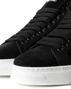 Scarpe Uomo Sneakers Alte Casual Sportive Ecopelle Camoscio Nero GIOSAL-S1243A