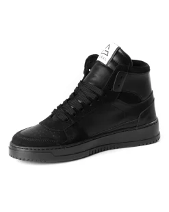 Scarpe Uomo Sneakers Alte Casual Sportive Ecopelle Camoscio Nero GIOSAL-S1240A