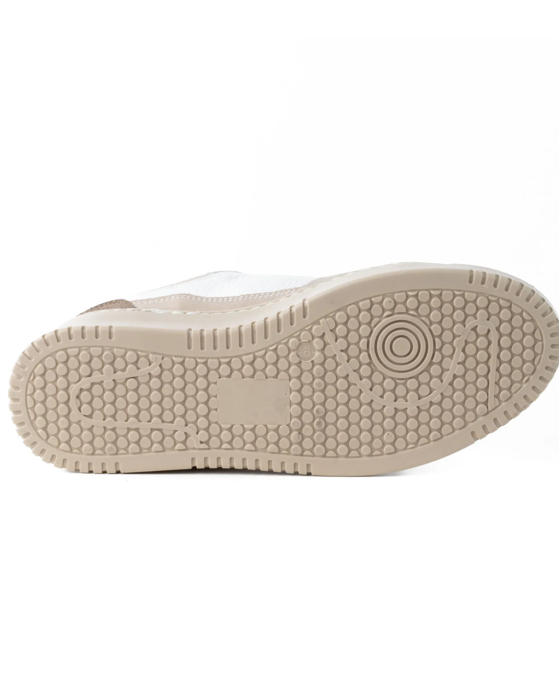 Scarpe Uomo Sneakers Bianche Ecopelle Martellata Casual Sportive Pelle Bottolato Camoscio Beige GIOSAL-S1257A