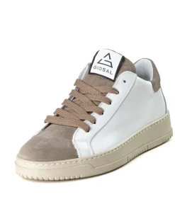 Scarpe Uomo Sneakers Bianche Casual Sportive Ecopelle Camoscio Beige GIOSAL-S1238A