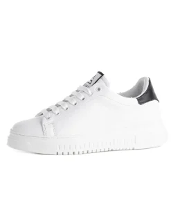 Scarpe Uomo Sneakers Bianche Ecopelle Nere Basic Casual Eleganti Sportive GIOSAL-S1186A