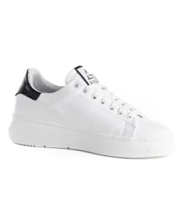 Scarpe Uomo Sneakers Bianche Ecopelle Nere Basic Casual Eleganti Sportive GIOSAL-S1186A
