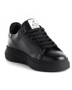 Scarpe Uomo Sneakers Ecopelle Nere Basic Casual Eleganti Sportive GIOSAL-S1187A