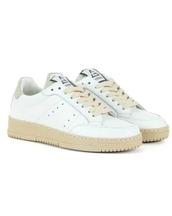 Scarpe Uomo Sneakers Ecopelle Basic Bianco Beige Casual Sportive GIOSAL-S1218A