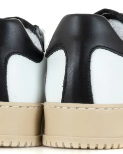 Scarpe Uomo Sneakers Ecopelle Basic Bianco Nero Casual Sportive GIOSAL-S1219A