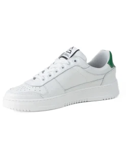 Scarpe Uomo Sneakers Ecopelle Martellata Bianche Casual Sportive Pelle Bottolato Verde GIOSAL-S1256A