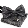 Set Papillon Pochette Gemelli Uomo Unisex Elegante Cerimonia Nero GIOSAL-CP1074A