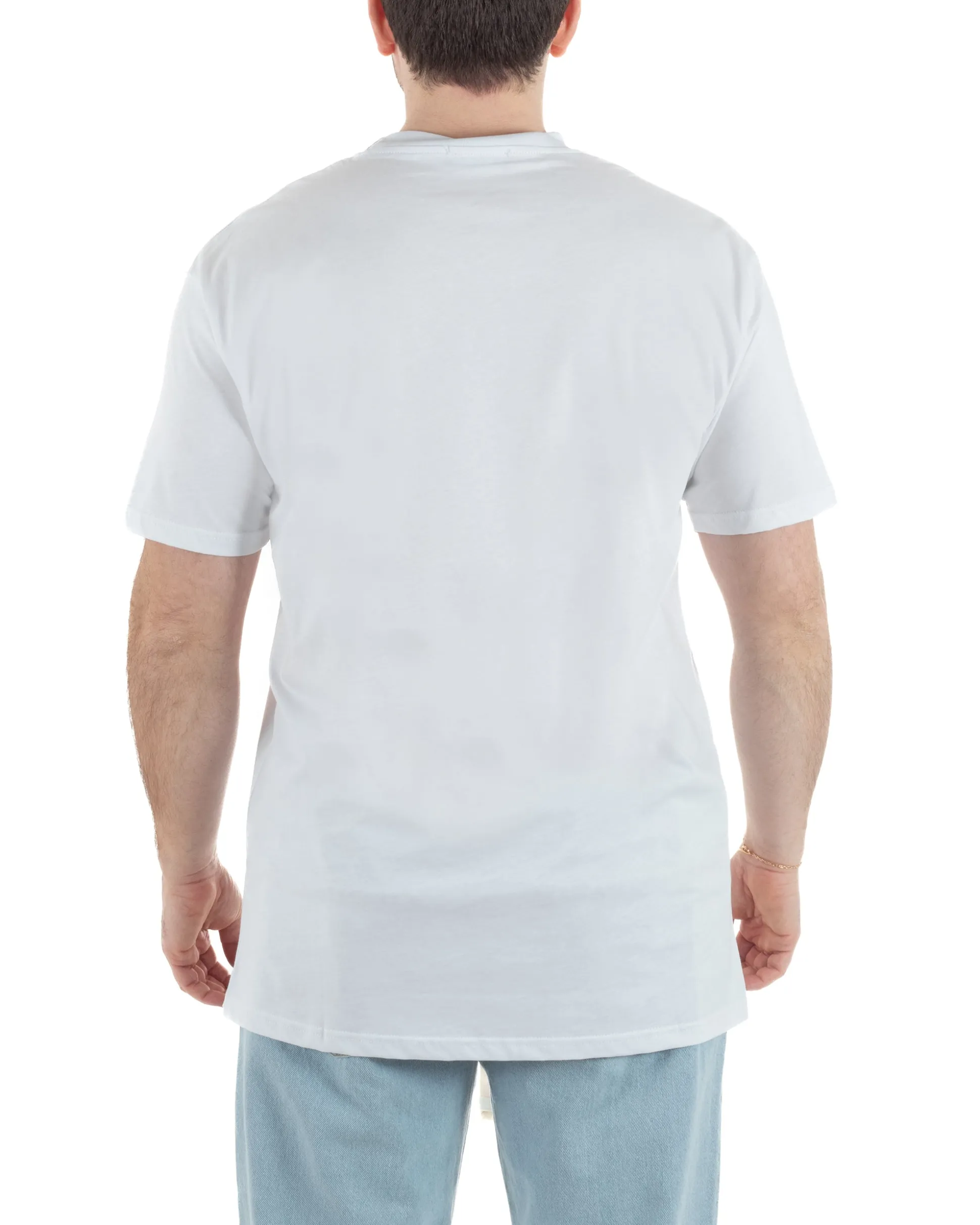 T-Shirt Cotone Basic Gola Alta Bianco TCTS1001A