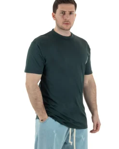 T-Shirt Cotone Basic Gola Alta Verde TCTS1003A