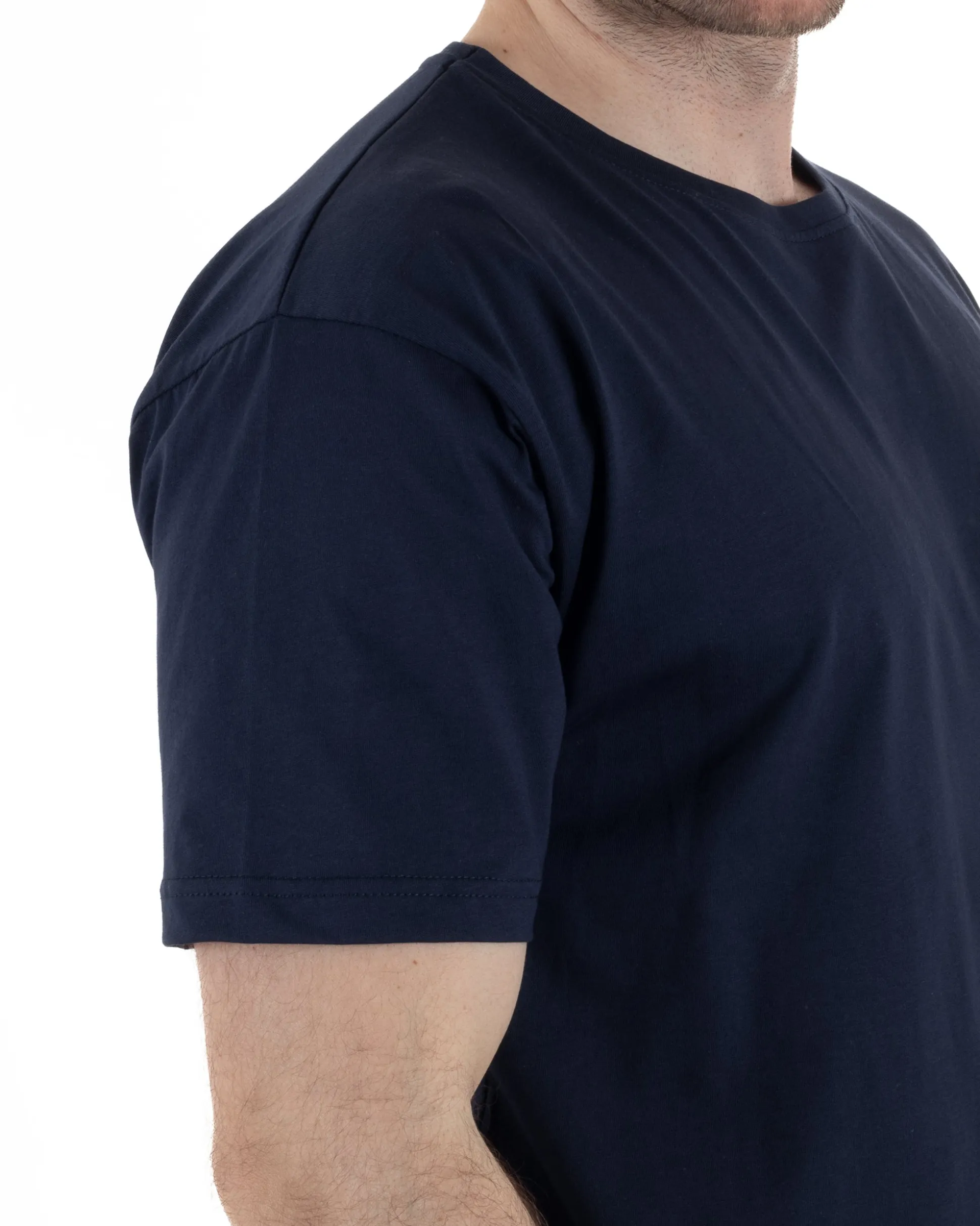 T-Shirt Cotone Basic Regular Fit Blu TCTS1007A