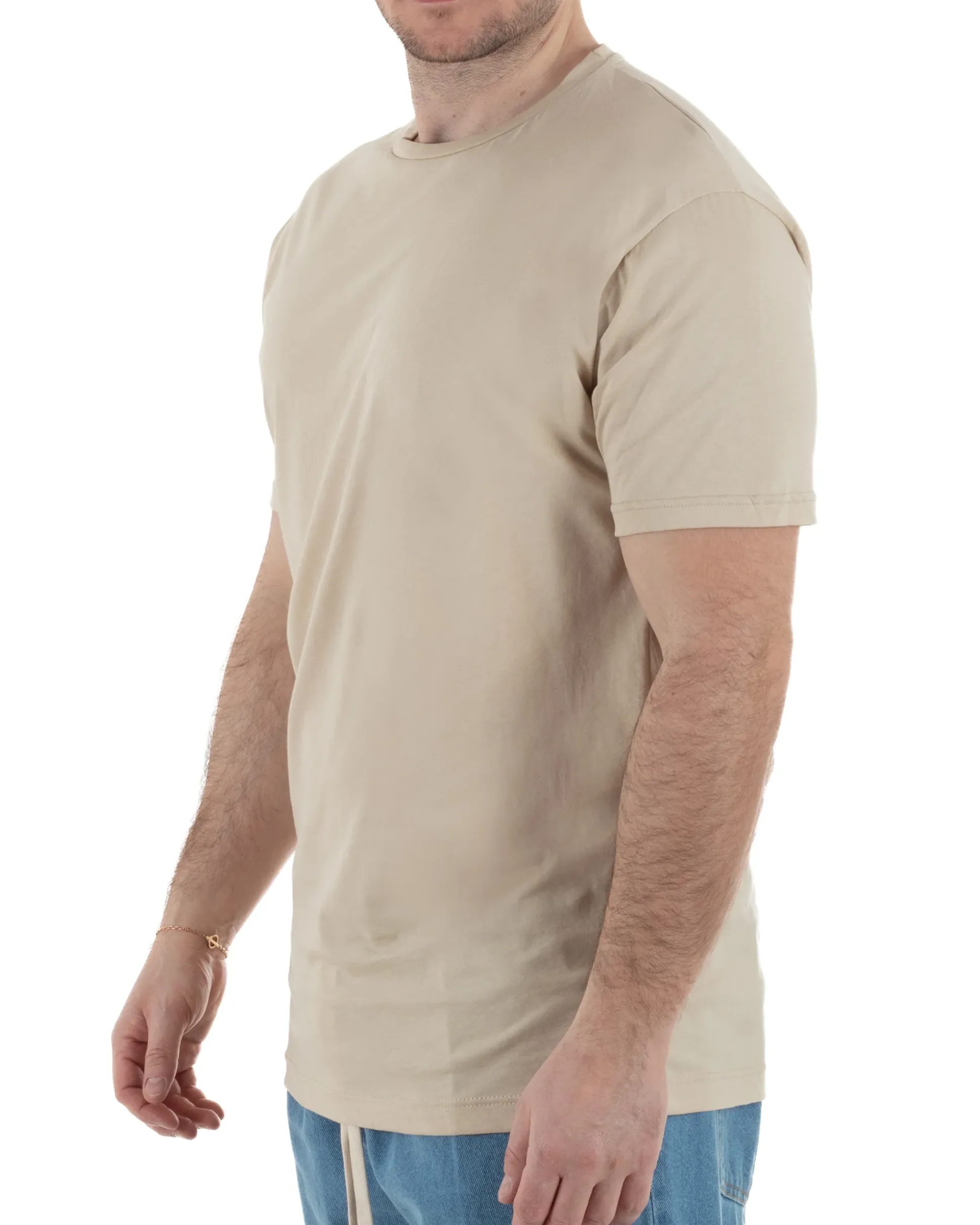T-Shirt Cotone Basic Regular Fit Beige TCTS1006A