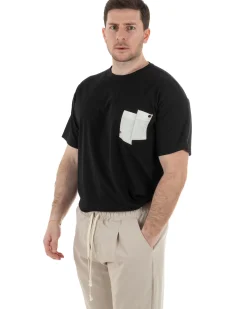 T-Shirt Cotone Taschino Regular Fit Nero TCTS1005A