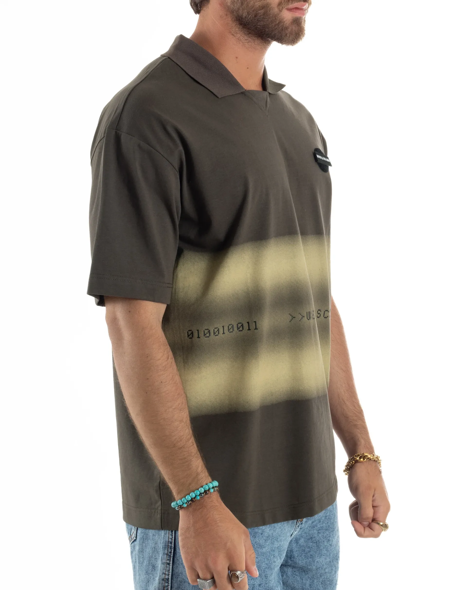 T-shirt Oversize Cotone Polo Sfumata TS3175A