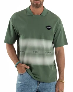 T-shirt Oversize Cotone Polo Sfumata TS3177A