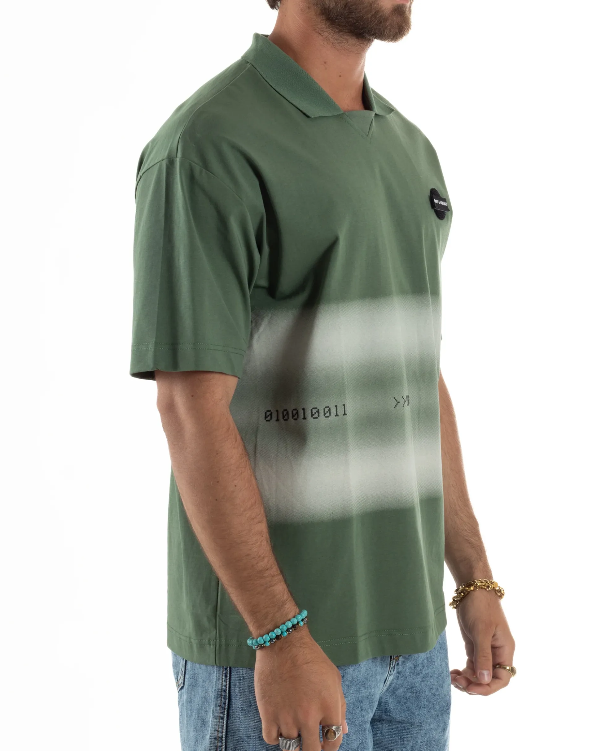 T-shirt Oversize Cotone Polo Sfumata TS3177A