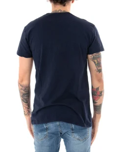 T-shirt Uomo Basic Tinta Unita Blu Girocollo Manica Corta GIOSAL-TS2949A