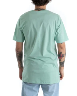 T-shirt Uomo Basic Tinta Unita Verde Acqua Girocollo Manica Corta Casual Spacchi GIOSAL-TS2931A