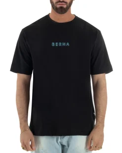 T-shirt uomo cotone stampa aquila atzeca nero BERNA M-261078