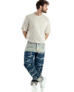 T-shirt Uomo Cropped Corta Boxy Fit Tinta Unita Beige TS3011A