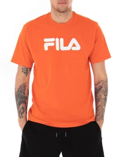 T-shirt Uomo Fila Classic Pure Tinta Unita Arancione Logo Maniche Corte GIOSAL-TS2434A