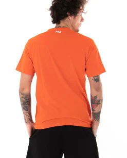 T-shirt Uomo Fila Classic Pure Tinta Unita Arancione Logo Maniche Corte GIOSAL-TS2434A