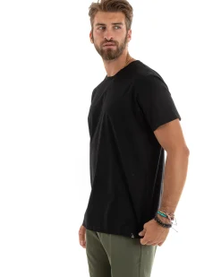 T-shirt Uomo Filo Di Scozia Basic Leggera Nero TS2979A
