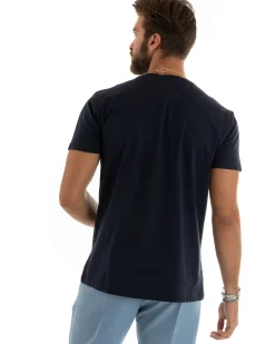 T-shirt Uomo Filo Di Scozia Basic Leggera Blu TS2977A