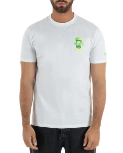 T-shirt uomo girocollo basic con ricamo Mojito Addicted leggera bianco SUPERCULTURE-A1843