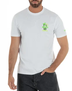 T-shirt uomo girocollo basic con ricamo Mojito Addicted leggera bianco SUPERCULTURE-A1843