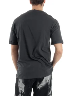 T-shirt Uomo Girocollo Basic Regular Fit Tinta Unita Piombo TS3058A