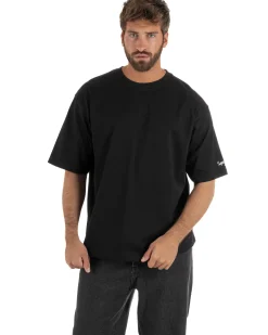 T-shirt uomo girocollo boxy fit stampa Ibiza basic nero SUPERCULTURE-A1969