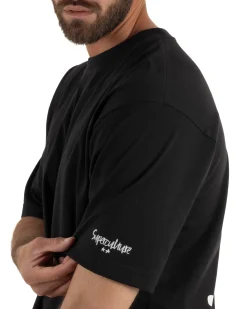 T-shirt uomo girocollo boxy fit stampa Ibiza basic nero SUPERCULTURE-A1969